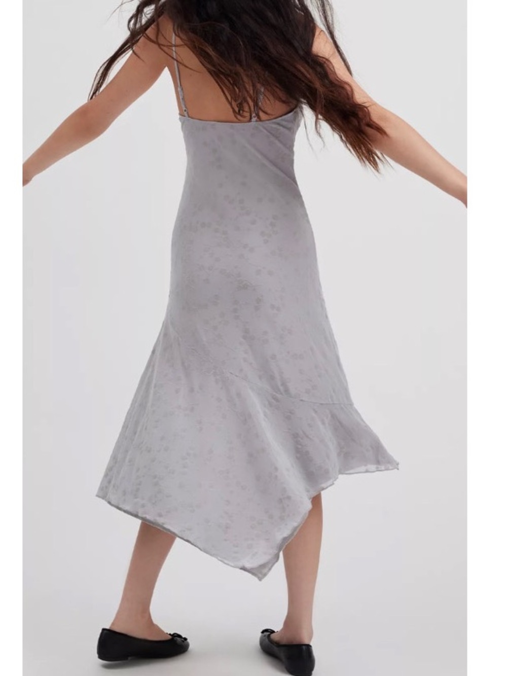URBAN OUTFITTERS grey motel Devon Asymmetric midi dress - Picture 3 of 9